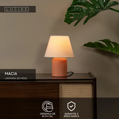Lucide MACIA - Lámpara de mesa - 1xE14 - Terracota - USP
